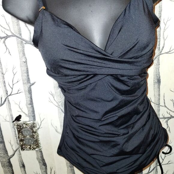 Calvin Klein Faux Wrap Tankini Top - Picture 4 of 9